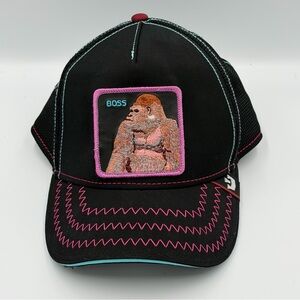 Barrel Boss Ape Goorin Bros The Farm Trucker Hat Insert Coin Capsule Black Pink